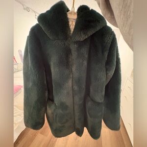 Green Faux Fur Coat